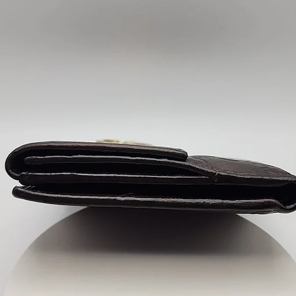 Gucci Dark Purple/Brown Leather Wallet with Gold Heart Logo‎ - Picture 5 of 13